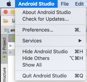 Android Studio update画面